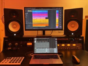 studio desk & analog gear